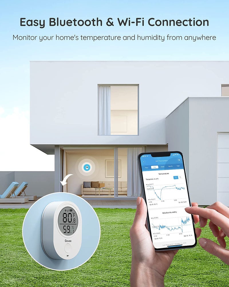 Govee WiFi Thermometer Hygrometer H5051, Bluetooth Indoor Temperature Humidity Monitor with App Notification Alert, Smart Humidity Sensor for Greenhouse Wine Cellar, 2 Years Free Data Storage Export - Image 4